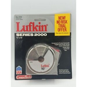 NEW Vintage Lufkin Series 2000 16 Foot Chrome Measuring Tape Number 2316 USA NOS